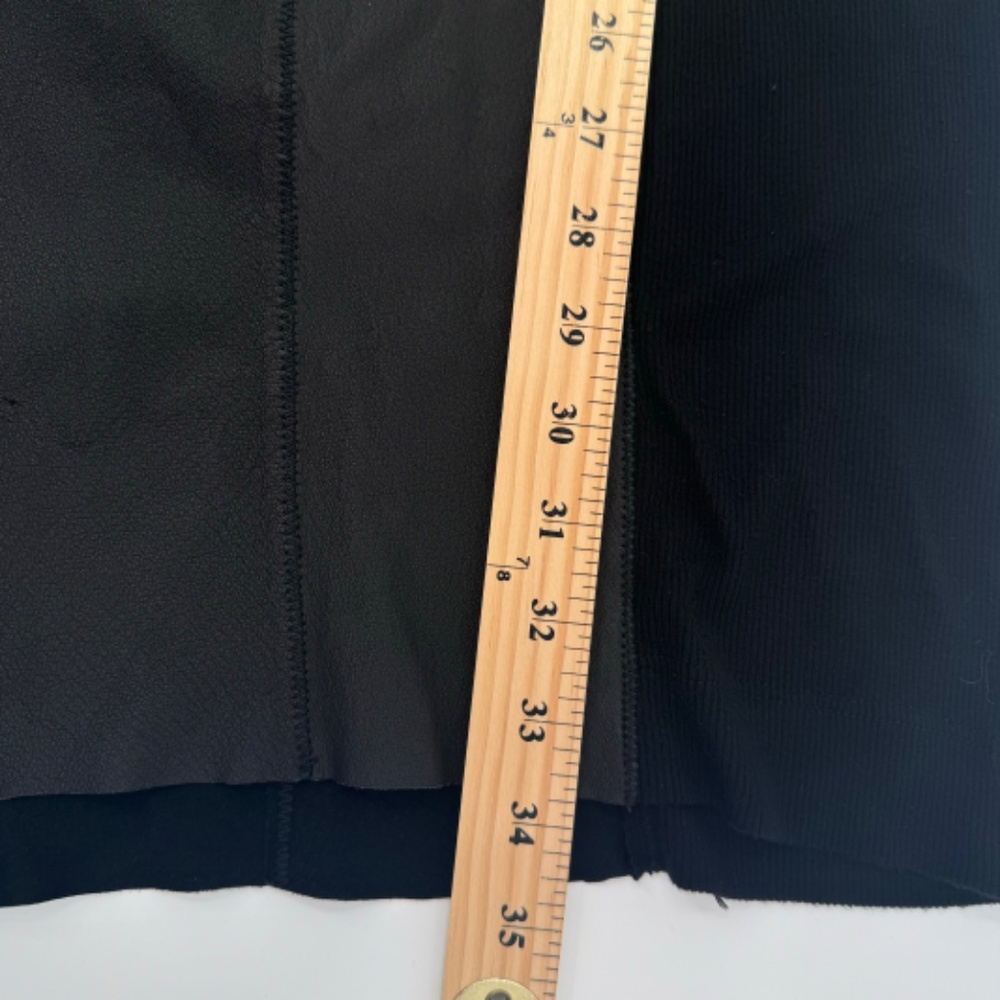 Barneys New York Dress Women 6 Black Leather Panels Sleeveless Bodycon Mini - Picture 12 of 12
